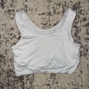 Aerie White Ribbed Tank Top